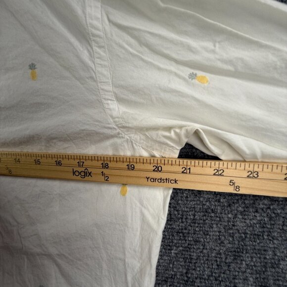 Massimo Dutti Pineapple Print White Button Up Shirt Medium Tessuto Italiano - Picture 4 of 16